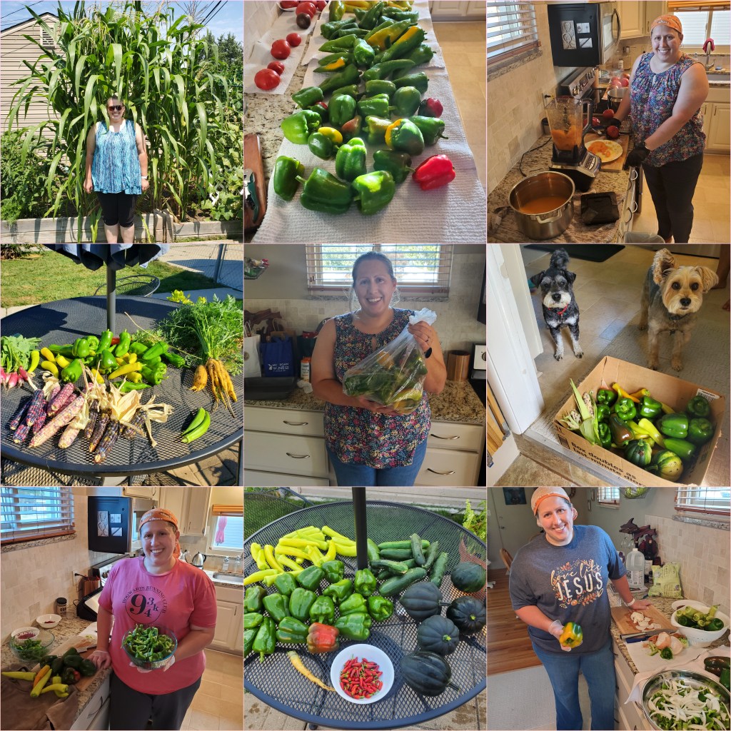 Becky and the many blessings from our garden